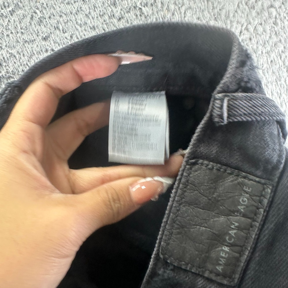 VTG American Eagle Outfitters Jean Women 28x28 Black Denim Boyfriend Distressed - Picture 5 of 11